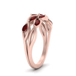 Load image into Gallery viewer, leaf-wide-ruby-wedding-band-in-rose-gold-FD9476GRUDR-NL-RG.jpg