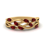Load image into Gallery viewer, leaf-wide-ruby-wedding-band-in-yellow-gold-FD9476GRUDR-NL-YG.jpg