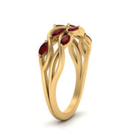 Load image into Gallery viewer, leaf-wide-ruby-wedding-band-in-yellow-gold-FD9476GRUDR-NL-YG.jpg
