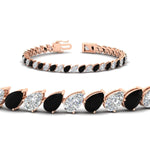 Load image into Gallery viewer, Leaning Pear Cut Diamond Tennis Bracelet