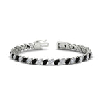 Load image into Gallery viewer, Leaning Pear Cut Diamond Tennis Bracelet