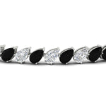 Load image into Gallery viewer, Leaning Pear Cut Diamond Tennis Bracelet
