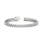 Load image into Gallery viewer, Leaning Pear Cut Diamond Tennis Bracelet