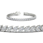 Load image into Gallery viewer, Leaning Pear Cut Diamond Tennis Bracelet