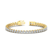 Leaning Pear Cut Diamond Tennis Bracelet