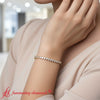 Load image into Gallery viewer, leaning-pear-cut-diamond-tennis-bracelet-yellow-gold-fdbrc11524-model