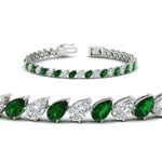 Load image into Gallery viewer, Leaning Pear Cut Diamond Tennis Bracelet