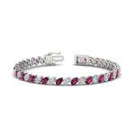 Load image into Gallery viewer, Leaning Pear Cut Diamond Tennis Bracelet