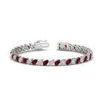 Load image into Gallery viewer, Leaning Pear Cut Diamond Tennis Bracelet