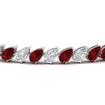 Load image into Gallery viewer, Leaning Pear Cut Diamond Tennis Bracelet