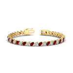 Load image into Gallery viewer, Leaning Pear Cut Diamond Tennis Bracelet