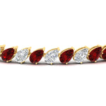 Load image into Gallery viewer, Leaning Pear Cut Diamond Tennis Bracelet