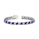 Load image into Gallery viewer, Leaning Pear Cut Diamond Tennis Bracelet