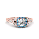 Load image into Gallery viewer, leaves-asscher-cut-halo-diamond-engagement-ring-with-blue-topaz-in-rose-gold-FD9827ASRGICBLTO-NL-RG.jpg?v=1770891168