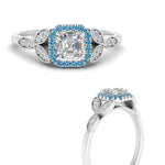 Load image into Gallery viewer, leaves-asscher-cut-halo-diamond-engagement-ring-with-blue-topaz-in-white-gold-FD9827ASRGICBLTOANGLE3-NL-WG.jpg?v=1770891168