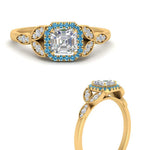Load image into Gallery viewer, leaves-asscher-cut-halo-diamond-engagement-ring-with-blue-topaz-in-yellow-gold-FD9827ASRGICBLTOANGLE3-NL-YG.jpg?v=1770891167