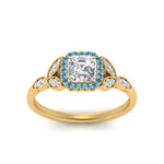 Load image into Gallery viewer, leaves-asscher-cut-halo-diamond-engagement-ring-with-blue-topaz-in-yellow-gold-FD9827ASRGICBLTOANGLE5-NL-YG.jpg?v=1770891168