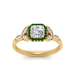 Load image into Gallery viewer, leaves-asscher-cut-halo-diamond-engagement-ring-with-emerald-in-yellow-gold-FD9827ASRGEMGRANGLE5-NL-YG.jpg?v=1770891167