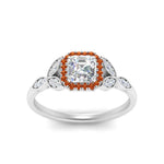 Load image into Gallery viewer, leaves-asscher-cut-halo-diamond-engagement-ring-with-orange-sapphire-in-white-gold-FD9827ASRGSAORANGLE5-NL-WG.jpg?v=1770891167