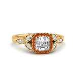 Load image into Gallery viewer, leaves-asscher-cut-halo-diamond-engagement-ring-with-orange-sapphire-in-yellow-gold-FD9827ASRGSAOR-NL-YG.jpg?v=1770891167