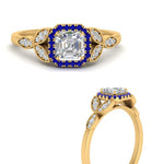 Load image into Gallery viewer, leaves-asscher-cut-halo-diamond-engagement-ring-with-sapphire-in-yellow-gold-FD9827ASRGSABLANGLE3-NL-YG.jpg?v=1770891168