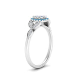 Load image into Gallery viewer, leaves-cushion-cut-halo-diamond-engagement-ring-with-blue-topaz-in-white-gold-FD9827CURGICBLTOANGLE2-NL-WG.jpg?v=1770891187