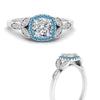 Load image into Gallery viewer, leaves-cushion-cut-halo-diamond-engagement-ring-with-blue-topaz-in-white-gold-FD9827CURGICBLTOANGLE3-NL-WG.jpg?v=1770891187