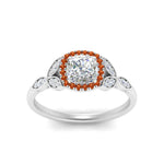 Load image into Gallery viewer, leaves-cushion-cut-halo-diamond-engagement-ring-with-orange-sapphire-in-white-gold-FD9827CURGSAORANGLE5-NL-WG.jpg?v=1770891186
