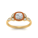 Load image into Gallery viewer, leaves-cushion-cut-halo-diamond-engagement-ring-with-orange-sapphire-in-yellow-gold-FD9827CURGSAORANGLE5-NL-YG.jpg?v=1770891187