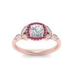 Load image into Gallery viewer, leaves-cushion-cut-halo-diamond-engagement-ring-with-pink-sapphire-in-rose-gold-FD9827CURGSADRPIANGLE5-NL-RG.jpg?v=1770891187