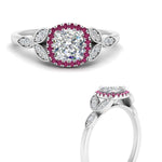 Load image into Gallery viewer, leaves-cushion-cut-halo-diamond-engagement-ring-with-pink-sapphire-in-white-gold-FD9827CURGSADRPIANGLE3-NL-WG.jpg?v=1770891187