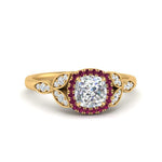 Load image into Gallery viewer, leaves-cushion-cut-halo-diamond-engagement-ring-with-pink-sapphire-in-yellow-gold-FD9827CURGSADRPI-NL-YG.jpg?v=1770891187