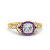 Load image into Gallery viewer, leaves-cushion-cut-halo-diamond-engagement-ring-with-purple-topaz-in-yellow-gold-FD9827CURGVITO-NL-YG.jpg?v=1770891187