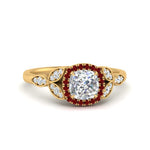 Load image into Gallery viewer, leaves-cushion-cut-halo-diamond-engagement-ring-with-ruby-in-yellow-gold-FD9827CURGRUDR-NL-YG.jpg?v=1770891186