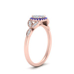 Load image into Gallery viewer, leaves-cushion-cut-halo-diamond-engagement-ring-with-sapphire-in-rose-gold-FD9827CURGSABLANGLE2-NL-RG.jpg?v=1770891187