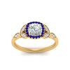 Load image into Gallery viewer, leaves-cushion-cut-halo-diamond-engagement-ring-with-sapphire-in-yellow-gold-FD9827CURGSABLANGLE5-NL-YG.jpg?v=1770891187
