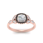 Load image into Gallery viewer, leaves-cushion-cut-halo-engagement-ring-with-black-diamond-in-rose-gold-FD9827CURGBLACKANGLE5-NL-RG.jpg?v=1770891187
