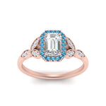 Load image into Gallery viewer, leaves-emerald-cut-halo-diamond-engagement-ring-with-blue-topaz-in-rose-gold-FD9827EMRGICBLTOANGLE5-NL-RG.jpg?v=1770891203