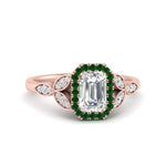 Load image into Gallery viewer, leaves-emerald-cut-halo-diamond-engagement-ring-with-emerald-in-rose-gold-FD9827EMRGEMGR-NL-RG.jpg?v=1770891203