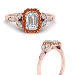 Load image into Gallery viewer, leaves-emerald-cut-halo-diamond-engagement-ring-with-orange-sapphire-in-rose-gold-FD9827EMRGSAORANGLE3-NL-RG.jpg?v=1770891203