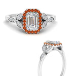 Load image into Gallery viewer, leaves-emerald-cut-halo-diamond-engagement-ring-with-orange-sapphire-in-white-gold-FD9827EMRGSAORANGLE3-NL-WG.jpg?v=1770891204