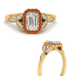 Load image into Gallery viewer, leaves-emerald-cut-halo-diamond-engagement-ring-with-orange-sapphire-in-yellow-gold-FD9827EMRGSAORANGLE3-NL-YG.jpg?v=1770891203