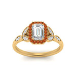 Load image into Gallery viewer, leaves-emerald-cut-halo-diamond-engagement-ring-with-orange-sapphire-in-yellow-gold-FD9827EMRGSAORANGLE5-NL-YG.jpg?v=1770891203