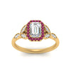 Load image into Gallery viewer, leaves-emerald-cut-halo-diamond-engagement-ring-with-pink-sapphire-in-yellow-gold-FD9827EMRGSADRPIANGLE5-NL-YG.jpg?v=1770891203