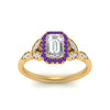 Load image into Gallery viewer, leaves-emerald-cut-halo-diamond-engagement-ring-with-purple-topaz-in-yellow-gold-FD9827EMRGVITOANGLE5-NL-YG.jpg?v=1770891203