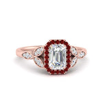 Load image into Gallery viewer, leaves-emerald-cut-halo-diamond-engagement-ring-with-ruby-in-rose-gold-FD9827EMRGRUDR-NL-RG.jpg?v=1770891203