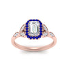 Load image into Gallery viewer, leaves-emerald-cut-halo-diamond-engagement-ring-with-sapphire-in-rose-gold-FD9827EMRGSABLANGLE5-NL-RG.jpg?v=1770891203