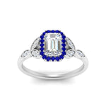 Load image into Gallery viewer, leaves-emerald-cut-halo-diamond-engagement-ring-with-sapphire-in-white-gold-FD9827EMRGSABLANGLE5-NL-WG.jpg?v=1770891203