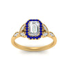 Load image into Gallery viewer, leaves-emerald-cut-halo-diamond-engagement-ring-with-sapphire-in-yellow-gold-FD9827EMRGSABLANGLE5-NL-YG.jpg?v=1770891203