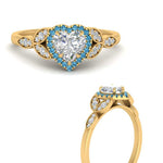 Load image into Gallery viewer, leaves-heart-shaped-halo-diamond-engagement-ring-with-blue-topaz-in-yellow-gold-FD9827HTRGICBLTOANGLE3-NL-YG.jpg?v=1770891218